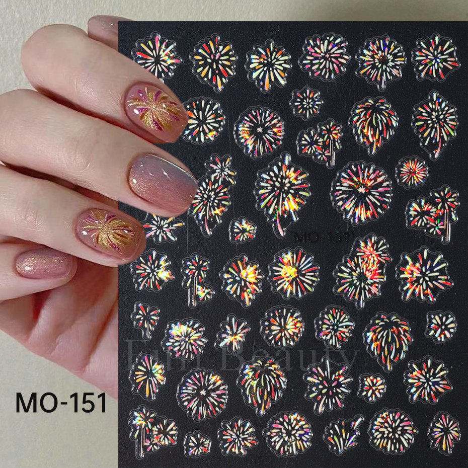 Dopamine Fireworks Series Gradient Dream Color Nail Stickers