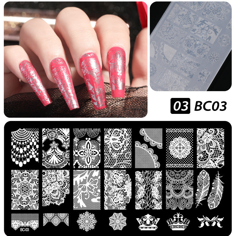 Plastic Seal Printing Board Transfer Manicure Nail Tool Set