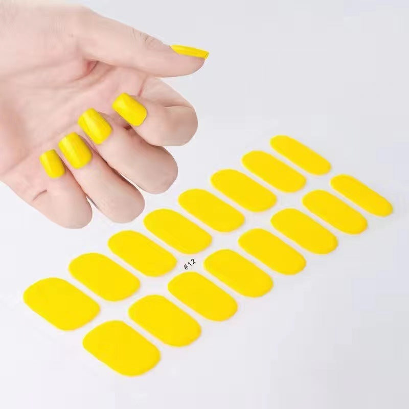 Autocollants pour ongles en papier de couleur pure, durables et imperméables