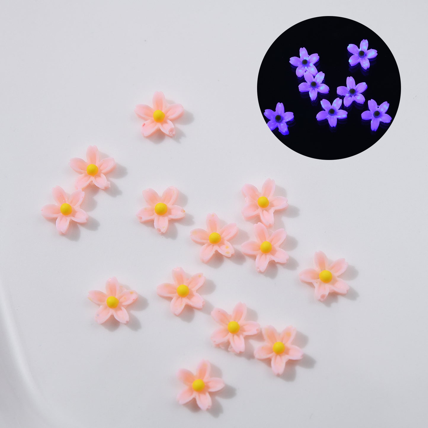 Five Petal Flower Ornament Fresh Three-dimensional Resin Nail Care Nail Art