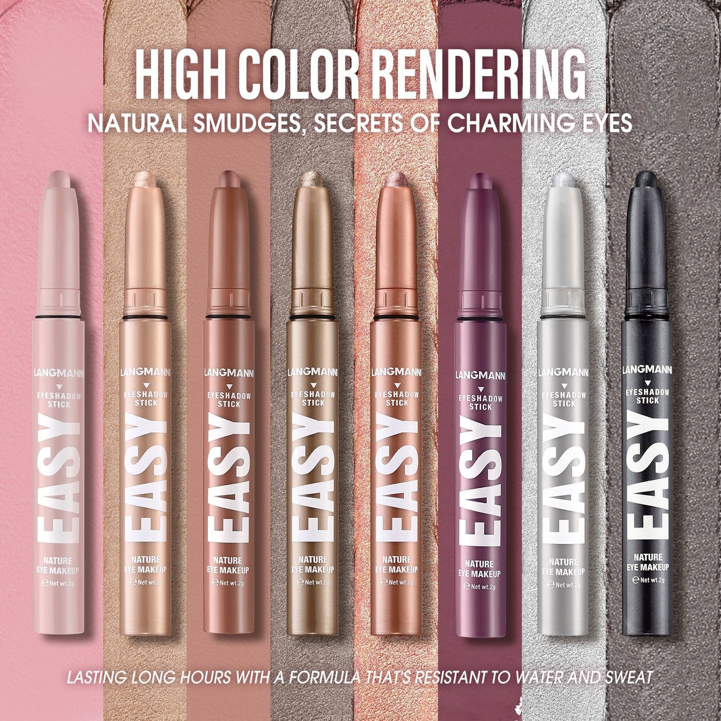 Single Shadow Stick Shimmer Matte Smudges Eyeshadow