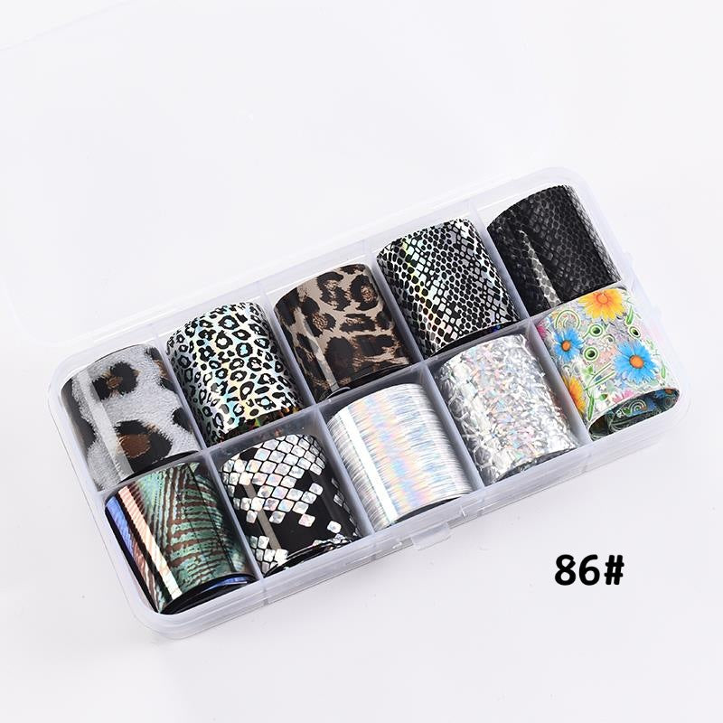 Suit Plaid Snake Leopard Flower Fluorescent Nail Stickers