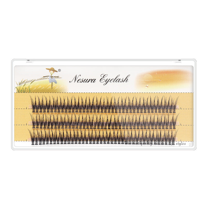 Thick Dovetail V-shaped Fishtail Segmented Natural Single Cluster Fairy False Lashes