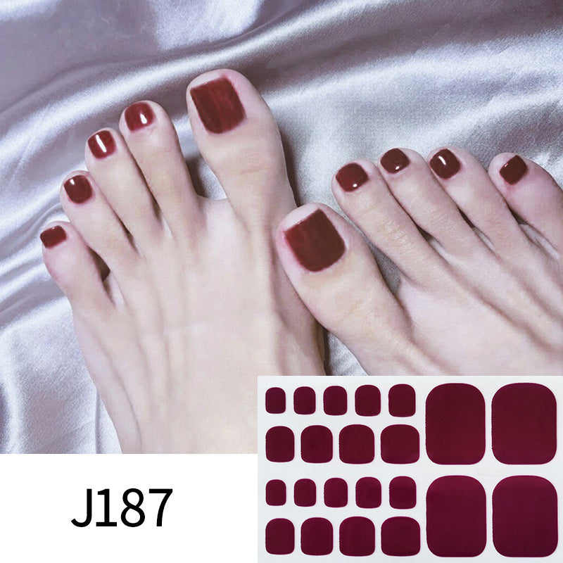 Foot Full Monochrome Toe Solid Color Nail Stickers