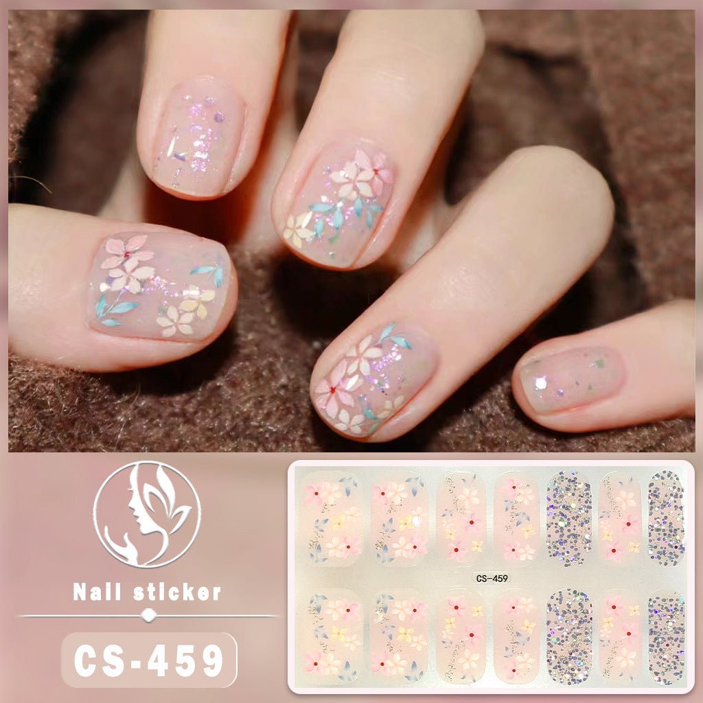 Autocollants pour ongles en gel imperméables avec motif de fleurs de vent