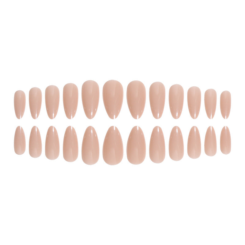 Almond-shaped Wear Tip Solid Color White Nail Art