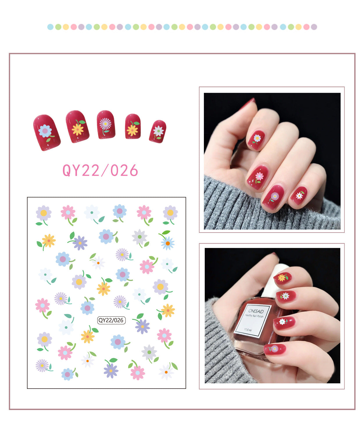 Little Bear Cartoon Cute Animal Unicorn Nail Stickers