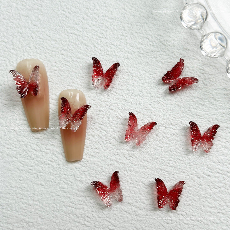 Flash Butterfly Ornament Two-color Luminous Small Nail Care Nail Art