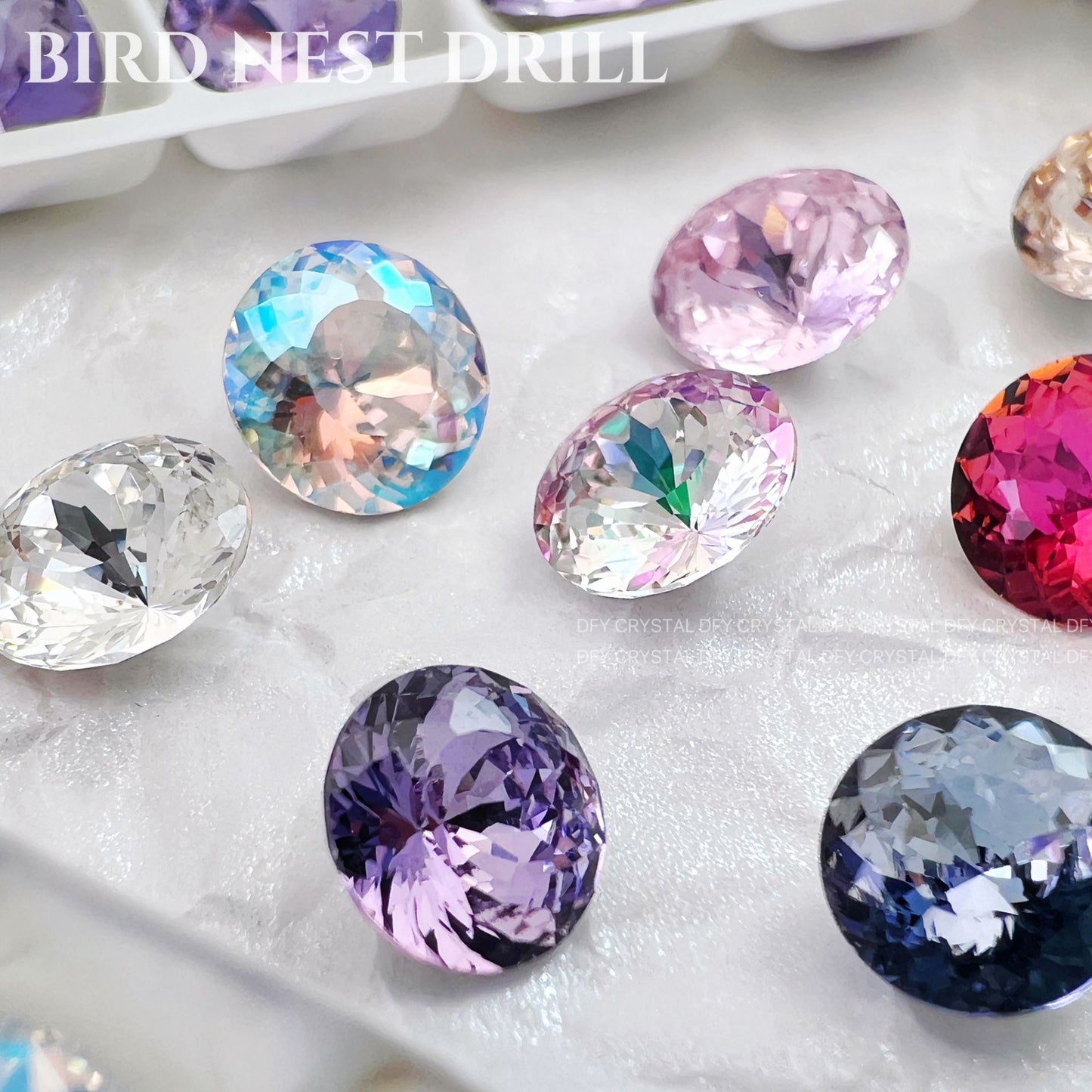 Round Bird's Nest Cutting Diamond Fat Square Silk Crystal Nail Art