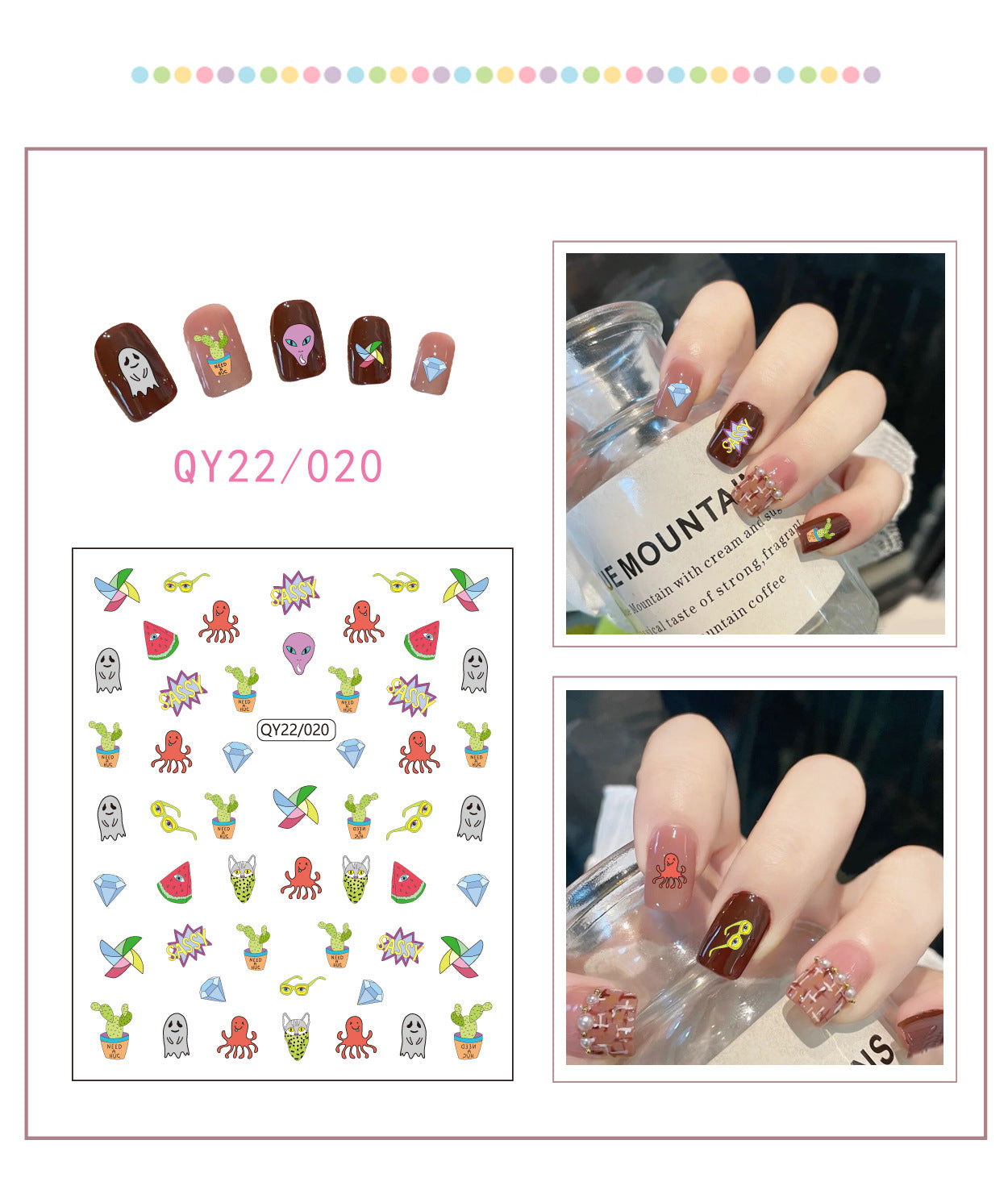 Little Bear Cartoon Cute Animal Unicorn Nail Stickers