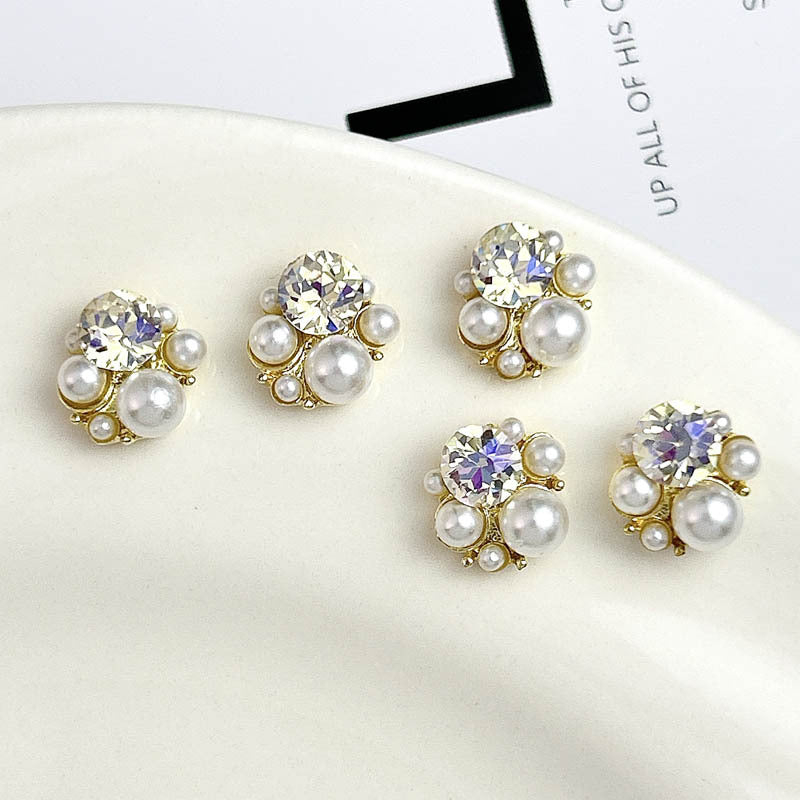 Beauty Alloy Ornaments Pearl Diamond Pile Style Nail Care Nail Art