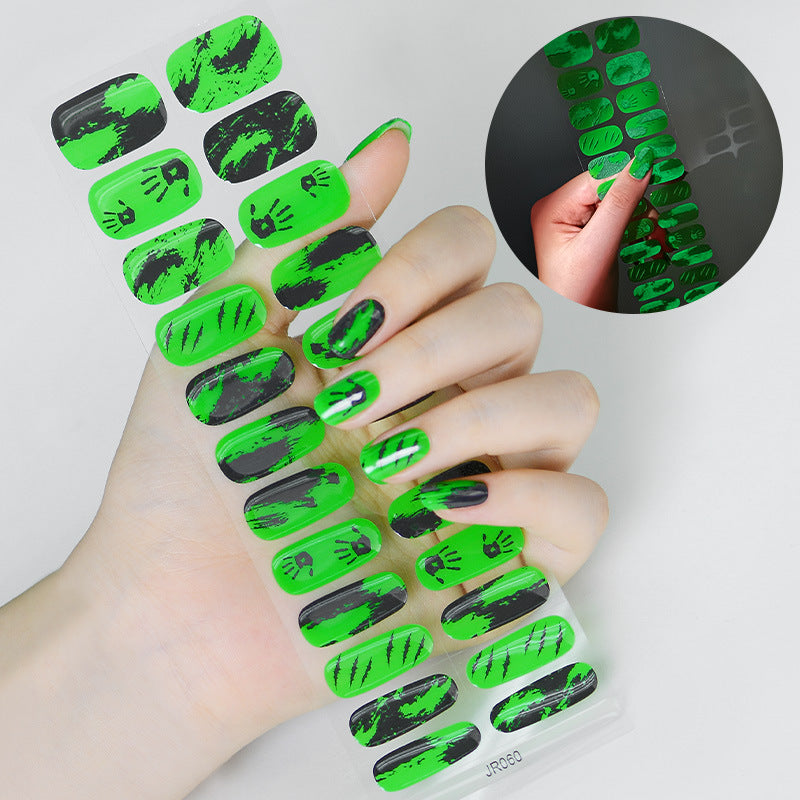 Autocollants pour ongles en gel lumineux classiques et décontractés pour Halloween