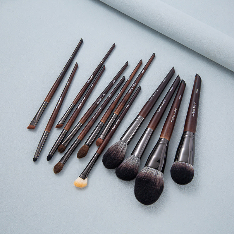 Wooden Handle Brush Suit Powder Blush Makeup Brushes Accessories