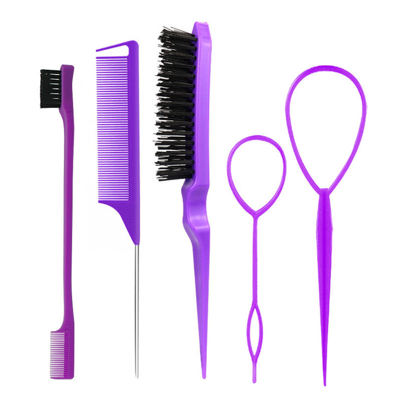 Highlight Tail Double-headed Eyebrow Brush Steel Needle Puller Pin Hair Brushes & Combs