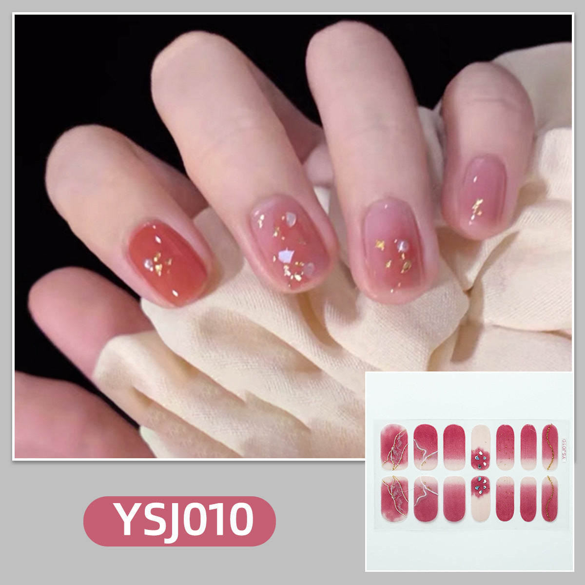 Gradient Bronzing Paper Tulip Cartoon Cute Nail Stickers