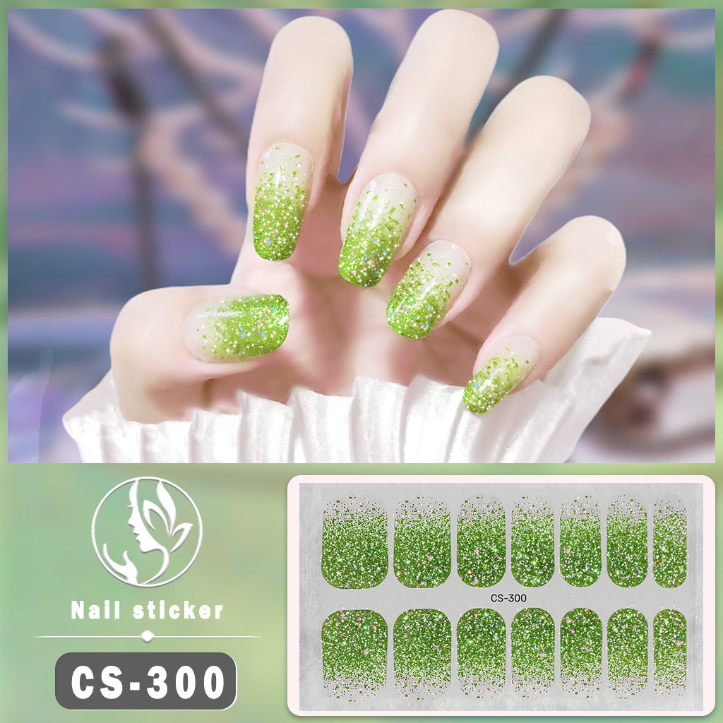 Four-color Powder Gel Oil Film Waterproof Nail Stickers