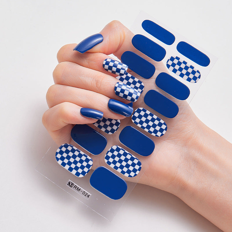 Metal Texture Full Chessboard Grid Heating Nail Stickers