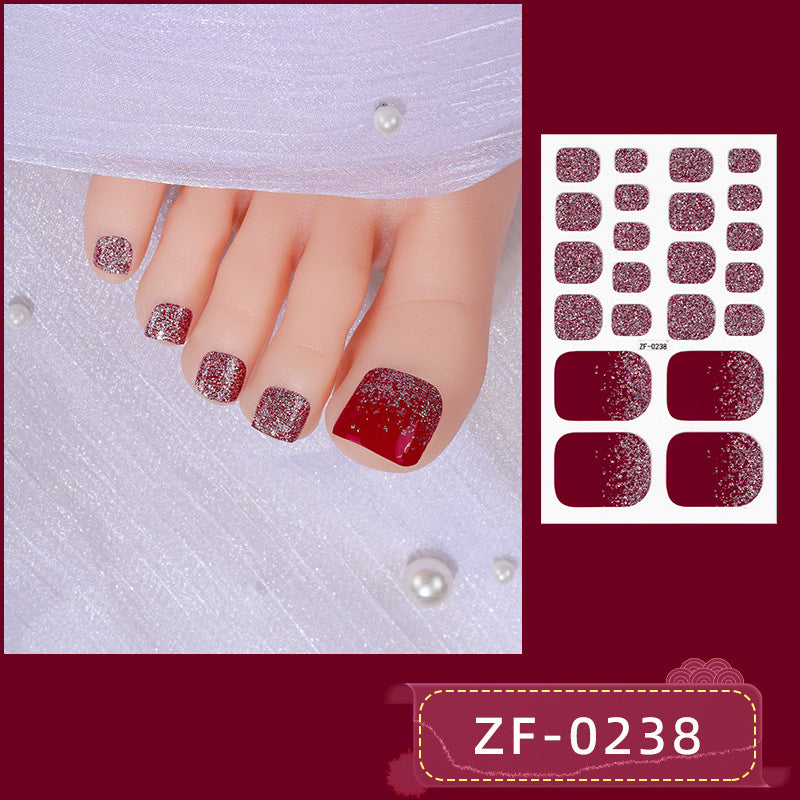 Applique Feet Solid Color Onion Powder Nail Stickers