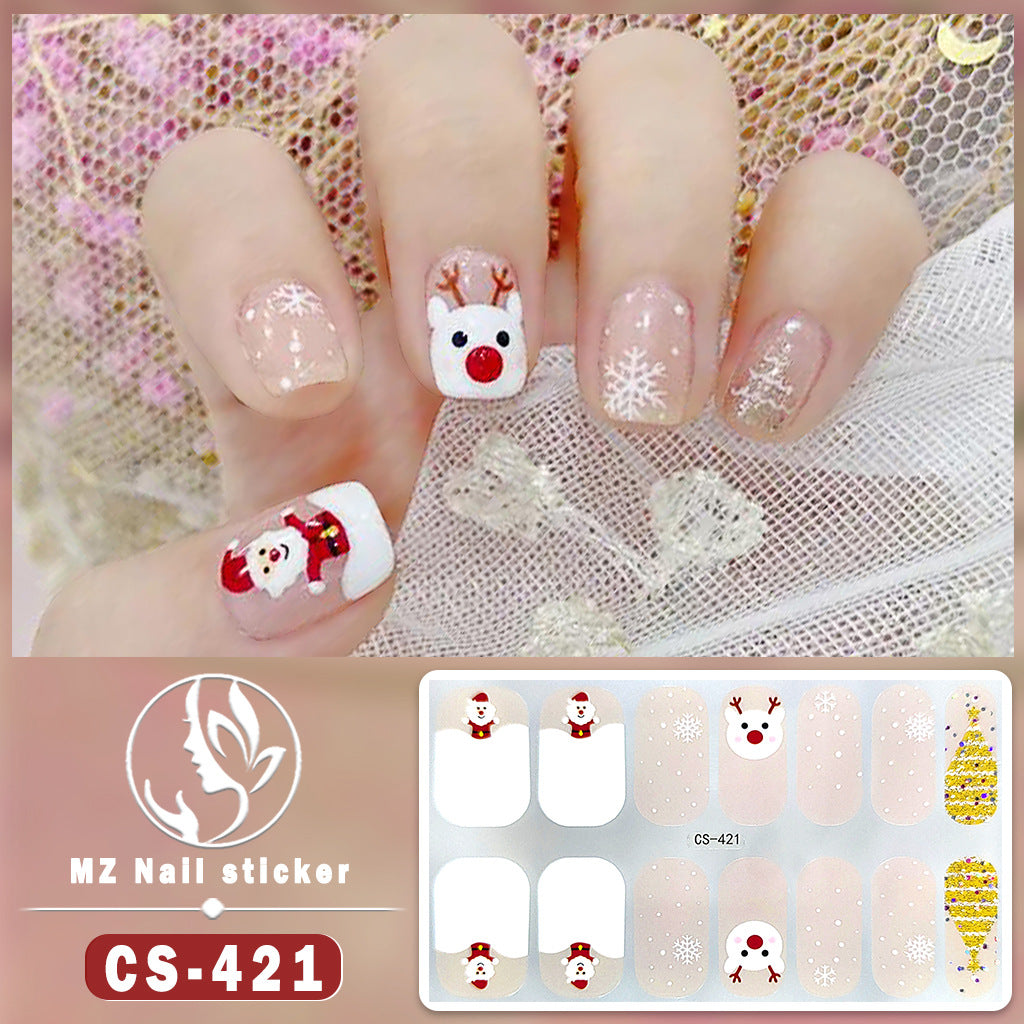 Beauty Full Cute Tree Santa Claus Nail Stickers