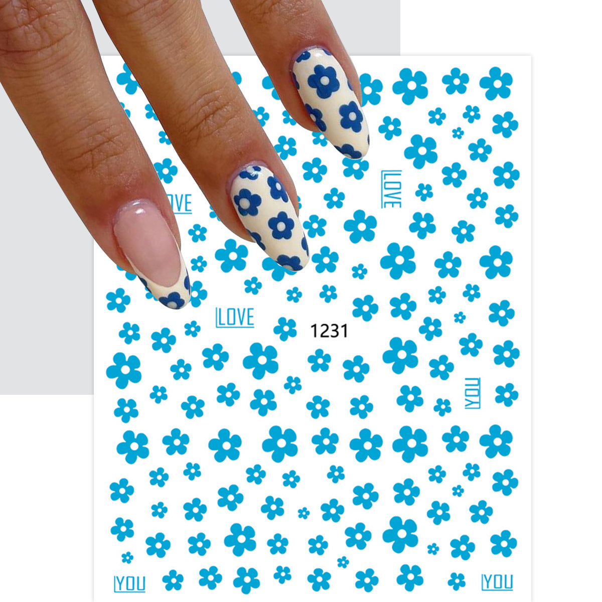 Summer Flower Fresh Comes With Adhesive Nail Stickers