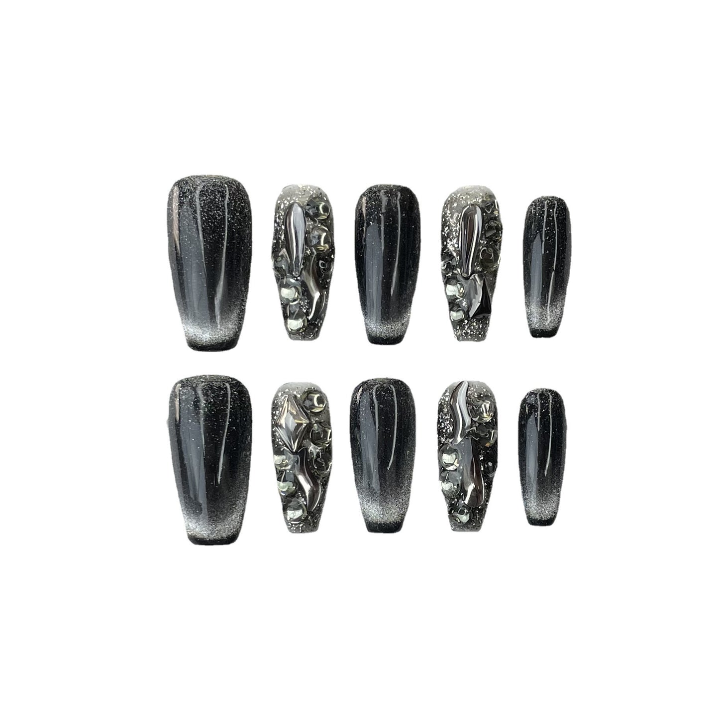 Faux ongles de chat Wear Armor Autocollants pour ongles blancs et noirs foncés