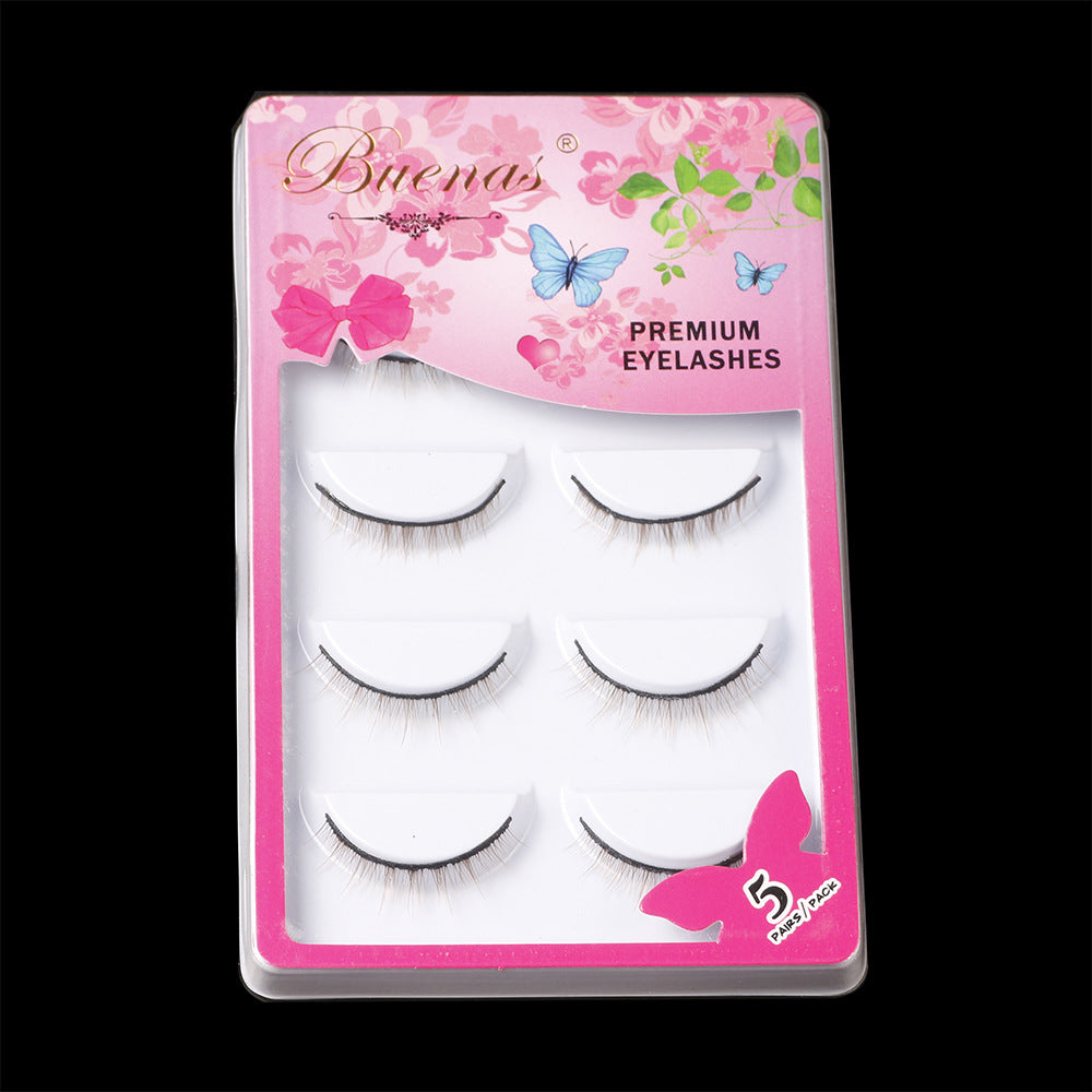 Natural Cross Thick Short Color Eyelashes Plain False Lashes