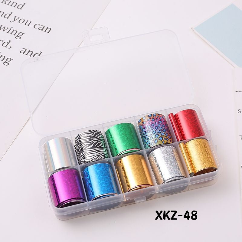 Flower Starry Sky Paper Color Boxed Lace Transfer Printing Nail Care Nail Art