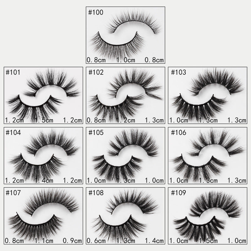 Cils artificiels en vison, faux cils stéréo épais et naturels