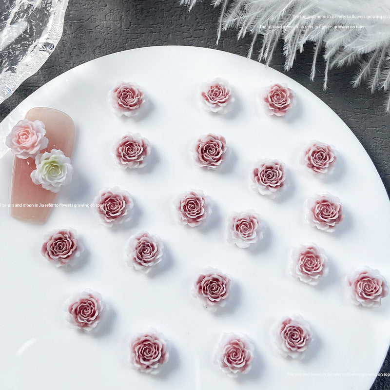 Ornement de mille roses en soie Simulation de soin des ongles en trois dimensions Nail Art