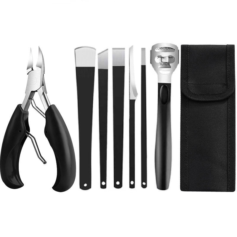 Pedicure Knife Suit Exfoliating Foot Scraping Three Groove Bent Nail Tool Set