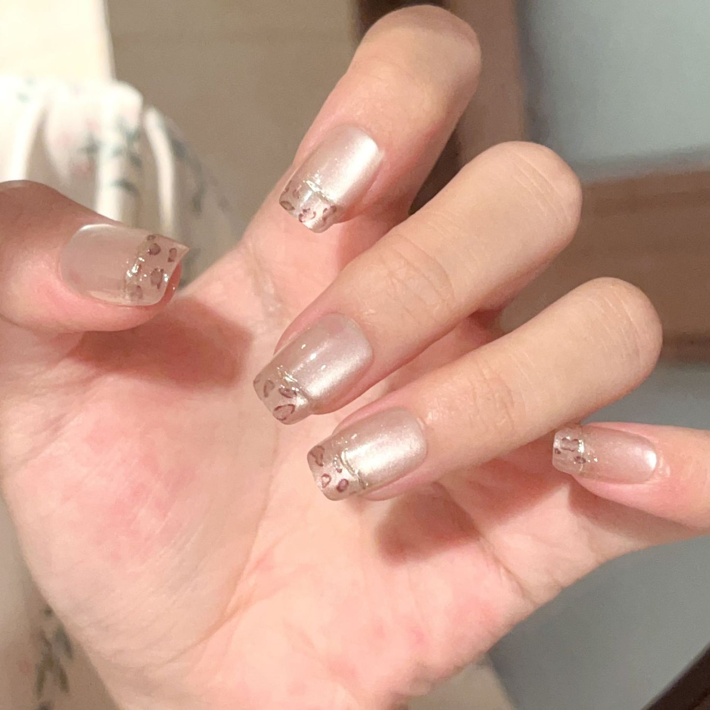 Faux ongles imprimé léopard français Nail Art national