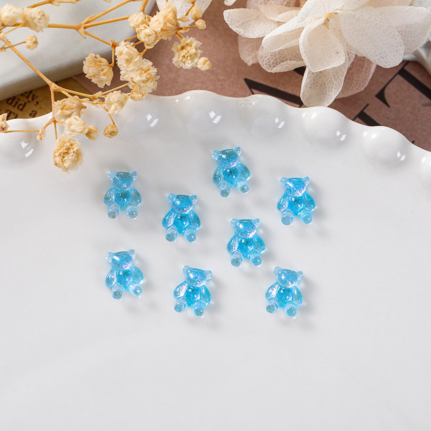 Bear Ornament Cute Chameleon Resin Barrettes Nail Care Nail Art