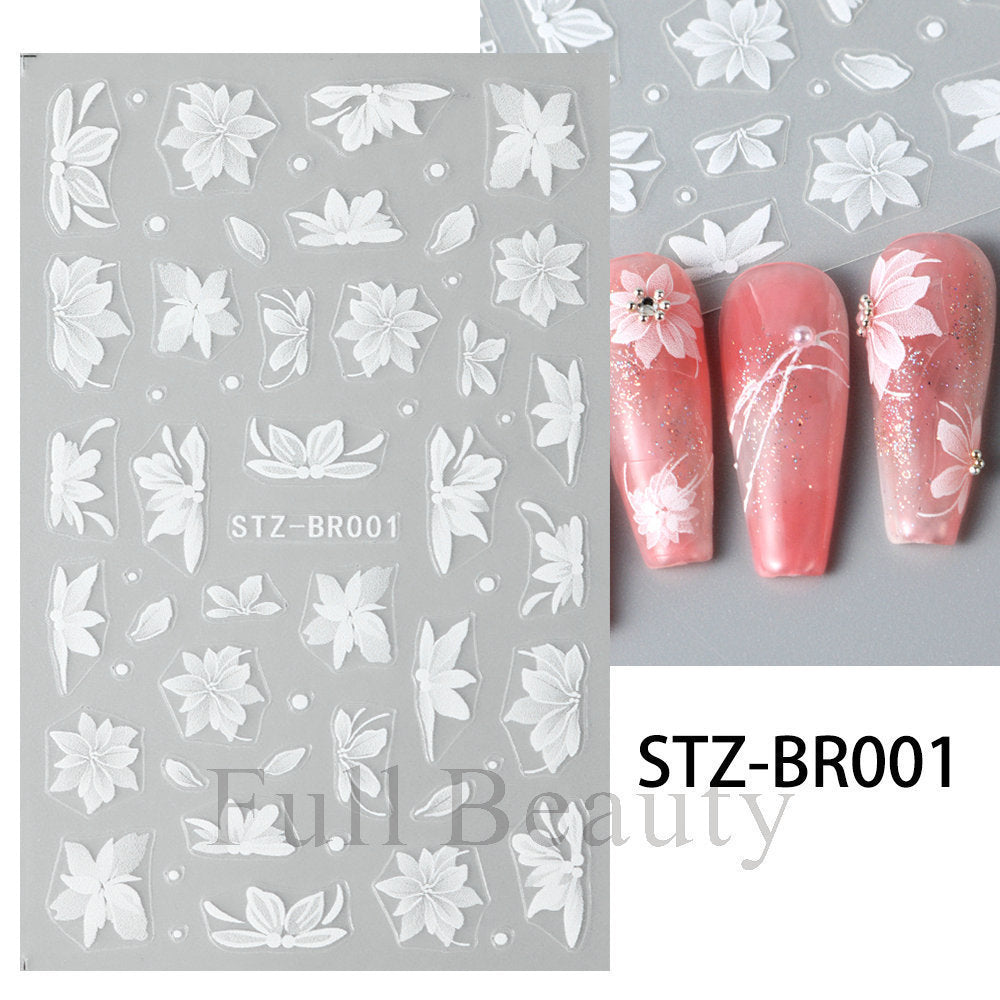 Flower Butterfly Magnolia Ice Transparent Thin Nail Care Nail Art