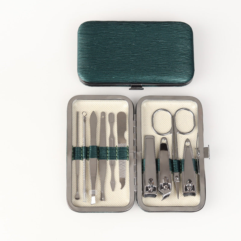 Ensemble d'outils de manucure en acier inoxydable avec ciseaux et coupe-ongles