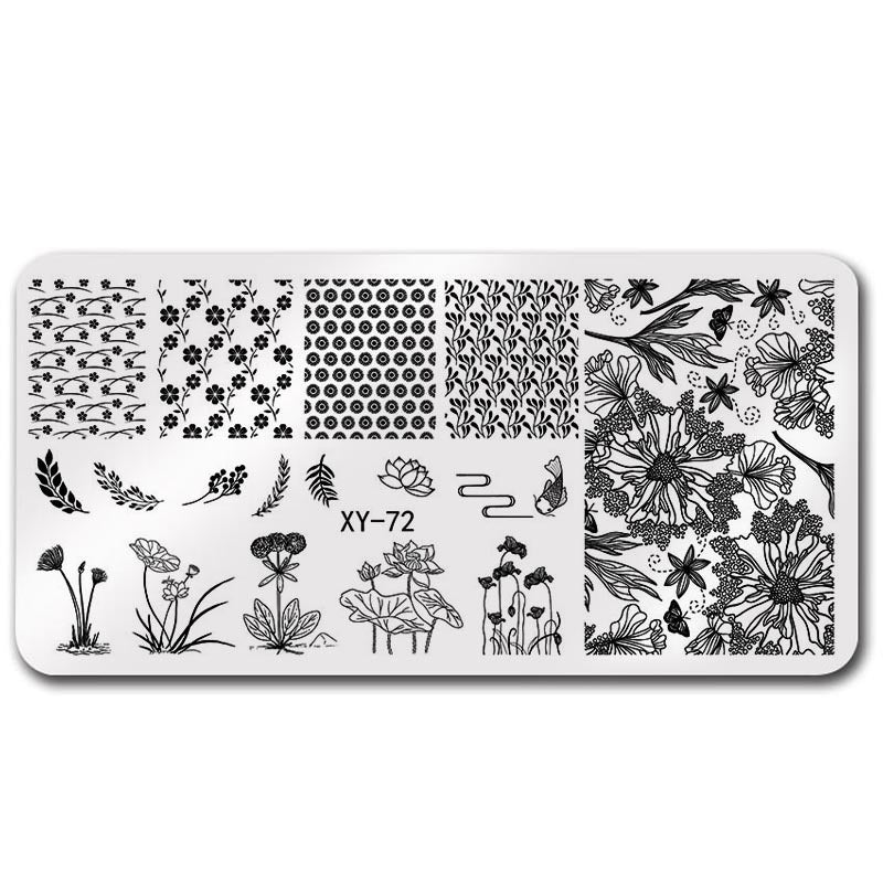 Plate Rectangle Transfer Print Template Christmas Snowflake Nail Tool Set