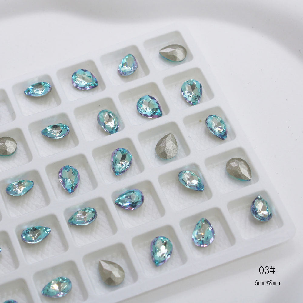 Flash Electroplating Lake Butterfly Fat Square Nail Care Nail Art