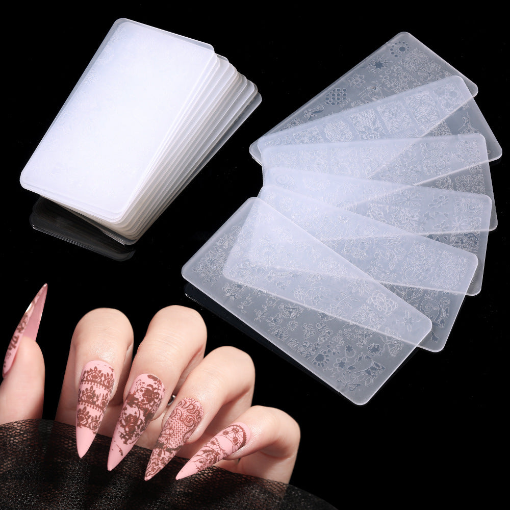 Plastic Seal Printing Board Transfer Manicure Nail Tool Set