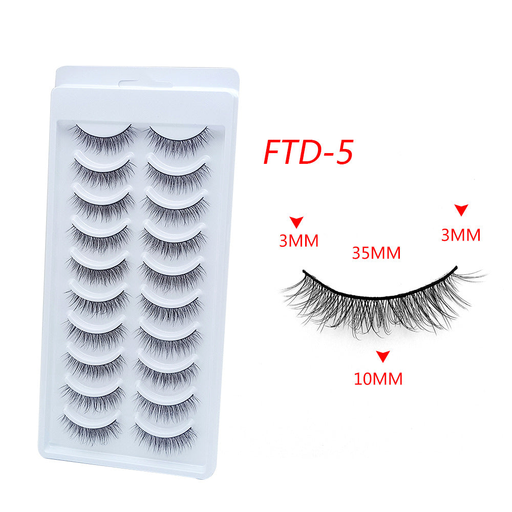 Double Pairs Of Eyelashes Natural Curling False Lashes