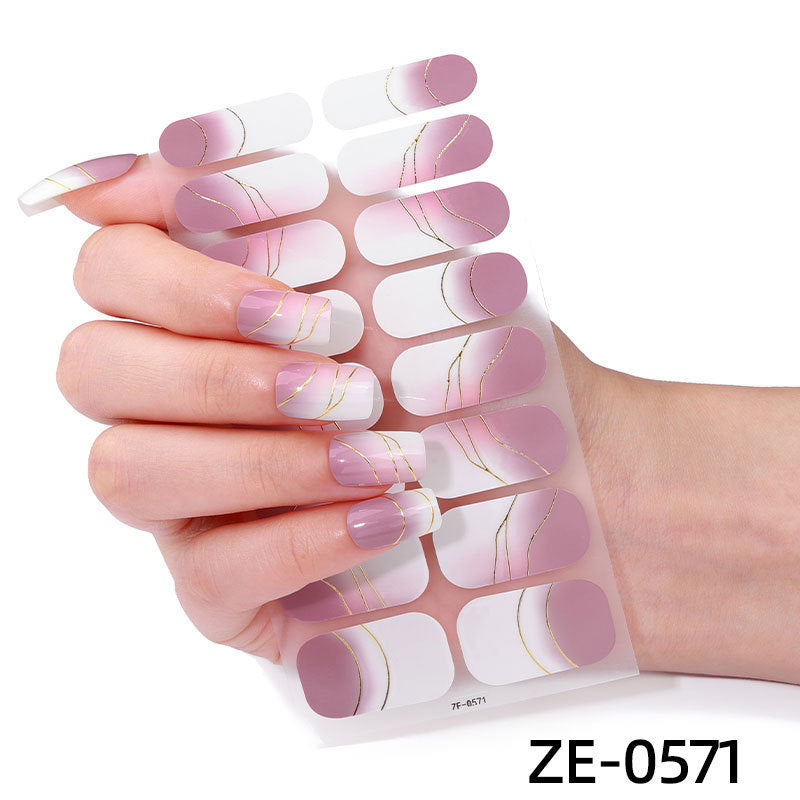 Powder Flashing French Butterfly Simple Flowers Nail Stickers