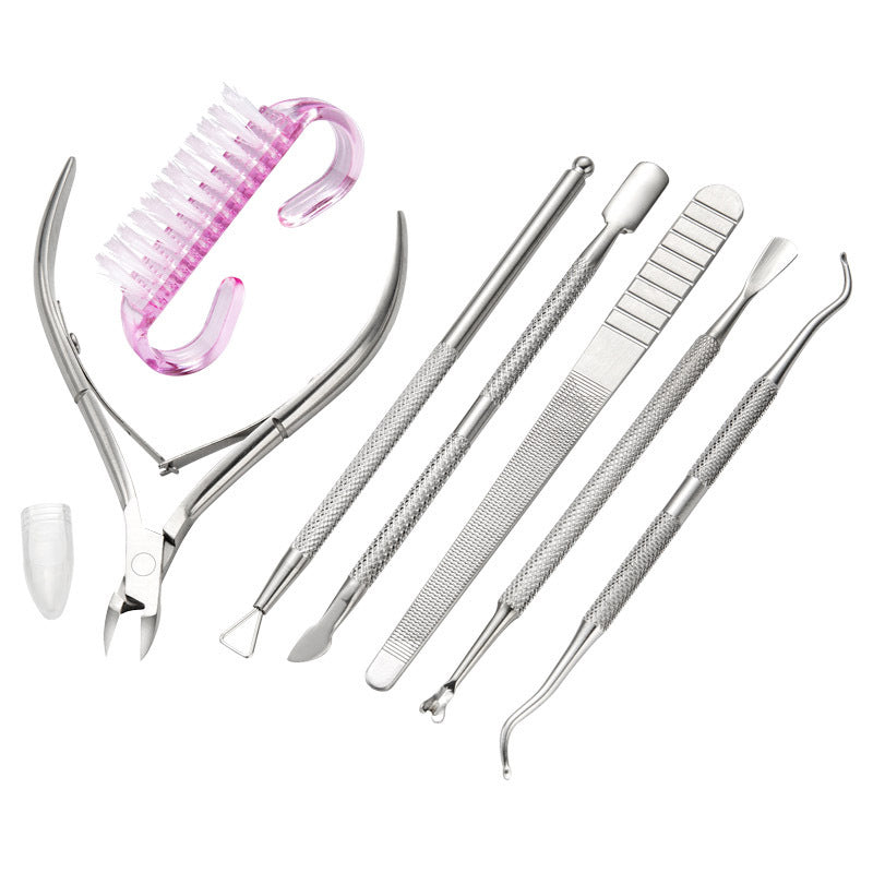 Ensemble d'outils pour ongles, limes, coupe-cuticules et peaux mortes en acier inoxydable