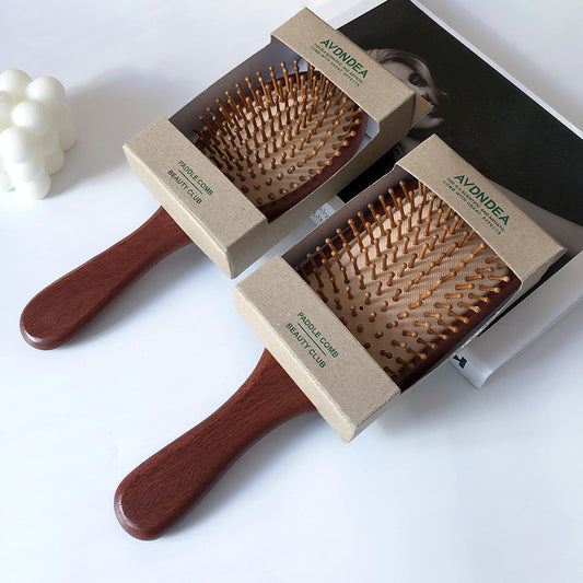 Brosses et peignes à cheveux ménagers à coussin d'air en bois d'ébène pour massage du cuir chevelu