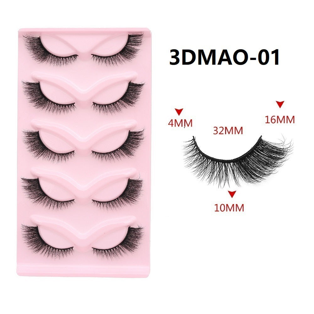 Five Pairs Of Cat Eyelashes Thick False Lashes