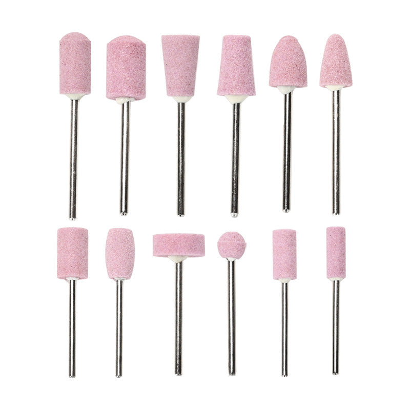 Ensemble d'outils à ongles avec couvercle de support rose pour tête de meulage au sable