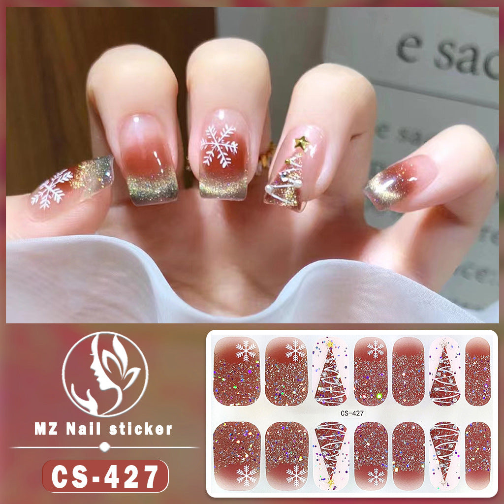 Beauty Full Cute Tree Santa Claus Nail Stickers