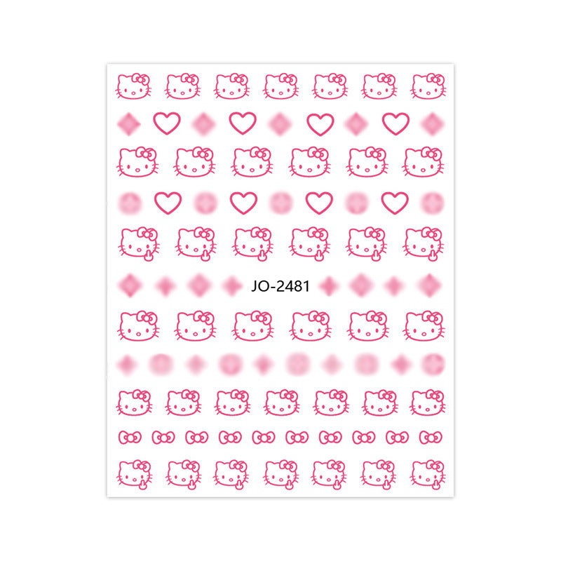 Cat Hello Kitty Cute Cartoon Adhesive Nail Stickers