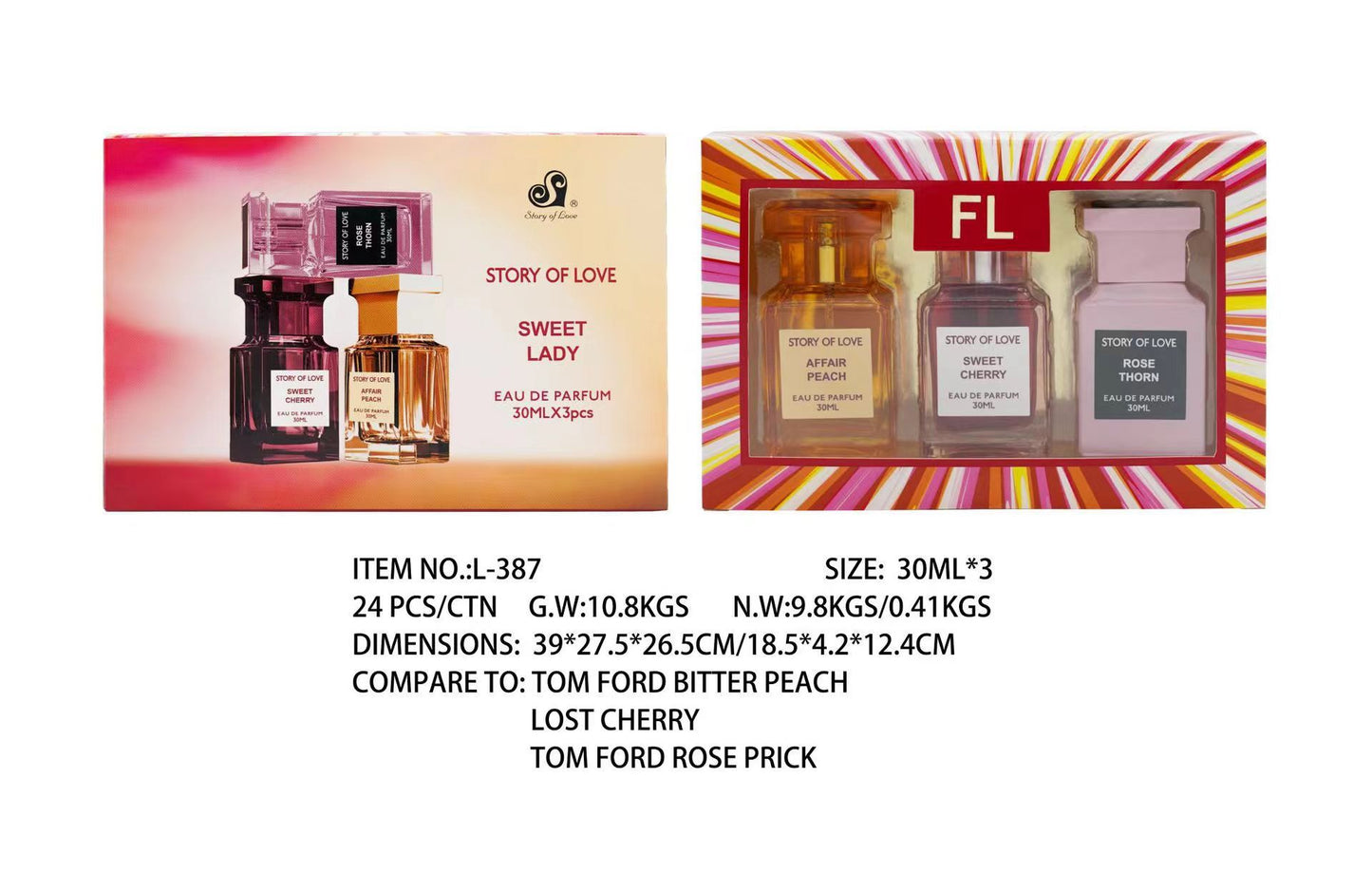 Men's Box Perfume Ladies Three-piece Full English Women's Fragrances