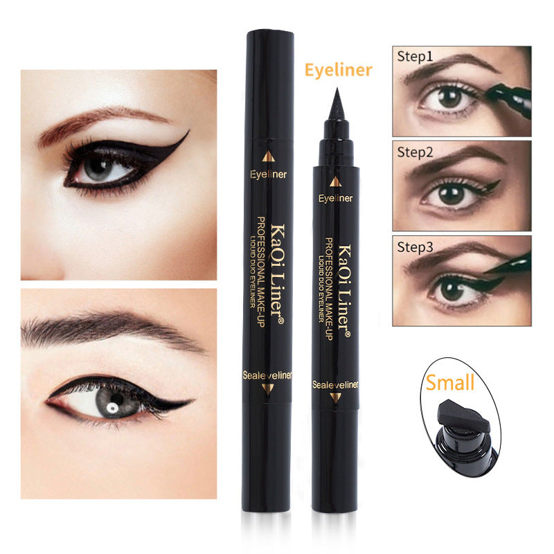 Double-headed Seal Waterproof Not Smudge Triangle Eyeliner