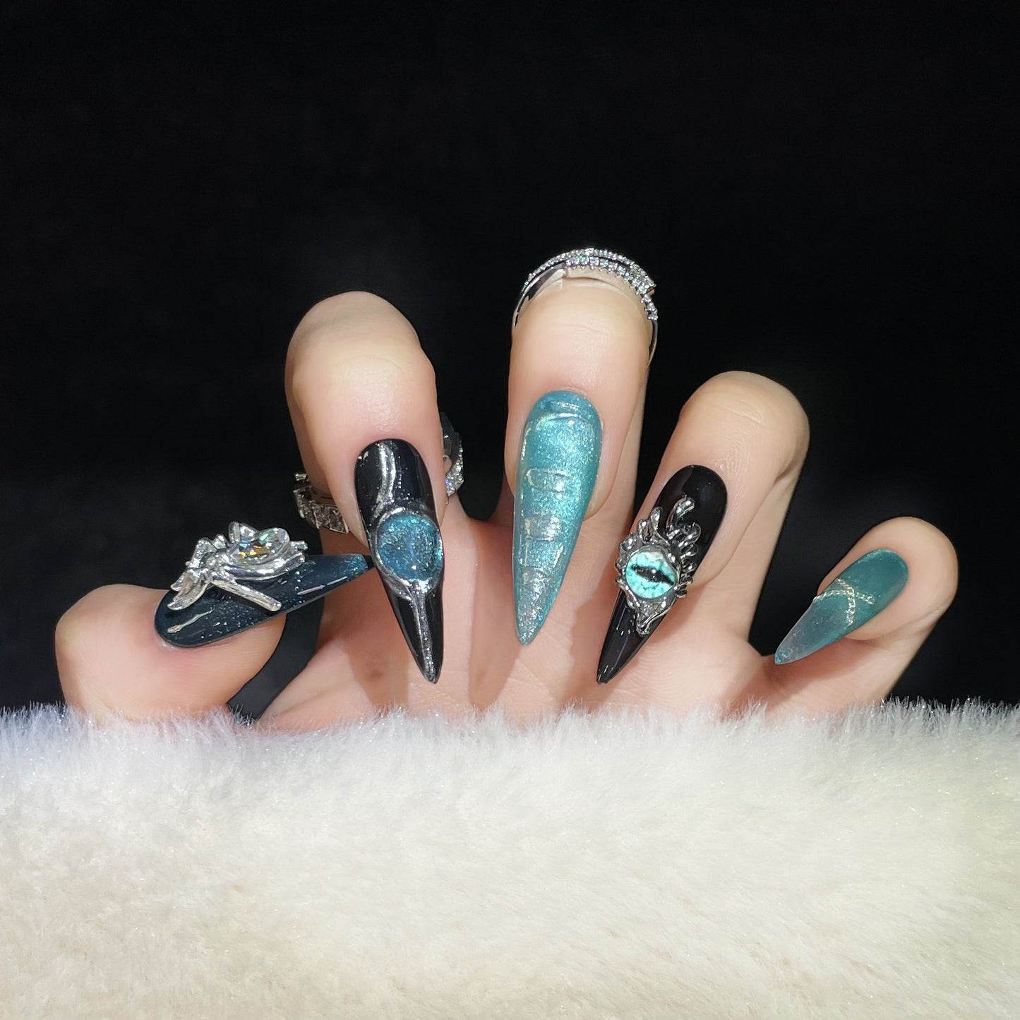 Nail art araignée de haute qualité en forme de goutte d'eau douce et fraîche