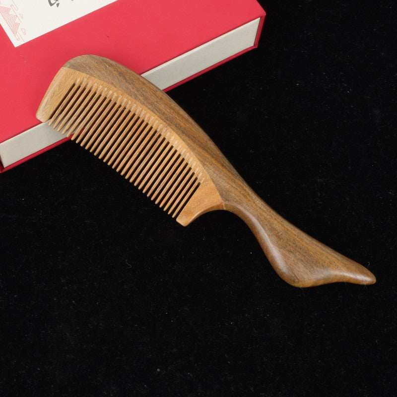 Brosses et peignes à cheveux ronds en bois de type grand naturel avec manche et dents fines