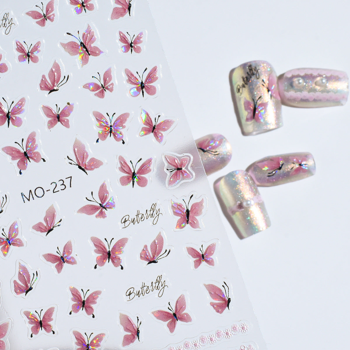 Glamorous Butterfly Ornament Three-dimensional Patch Decal Nail Stickers